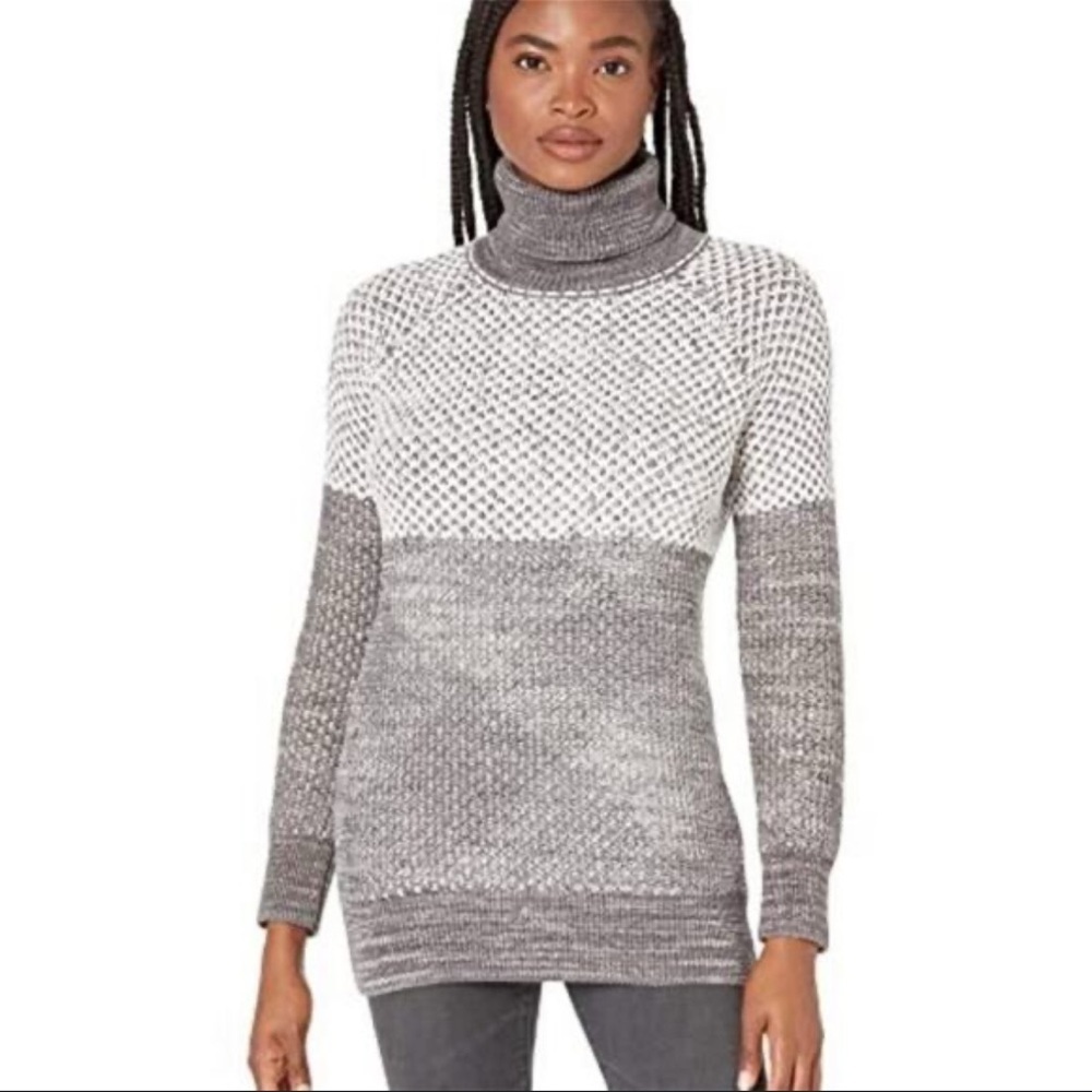 Prana - grey and white, “Abelle” tunic sweater, M, open weave - Picture 1 of 12
